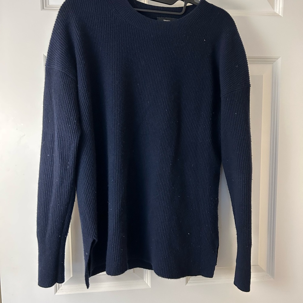 Theory Dark Blue Ribbed Sweater